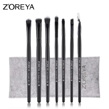 

ZOREYA Brand 7Pcs Eye Makeup Brushes Set Super Soft Balck Make Up Brush Kits Eye Shadow EyeBrow Eyelash Cosmetic Tool