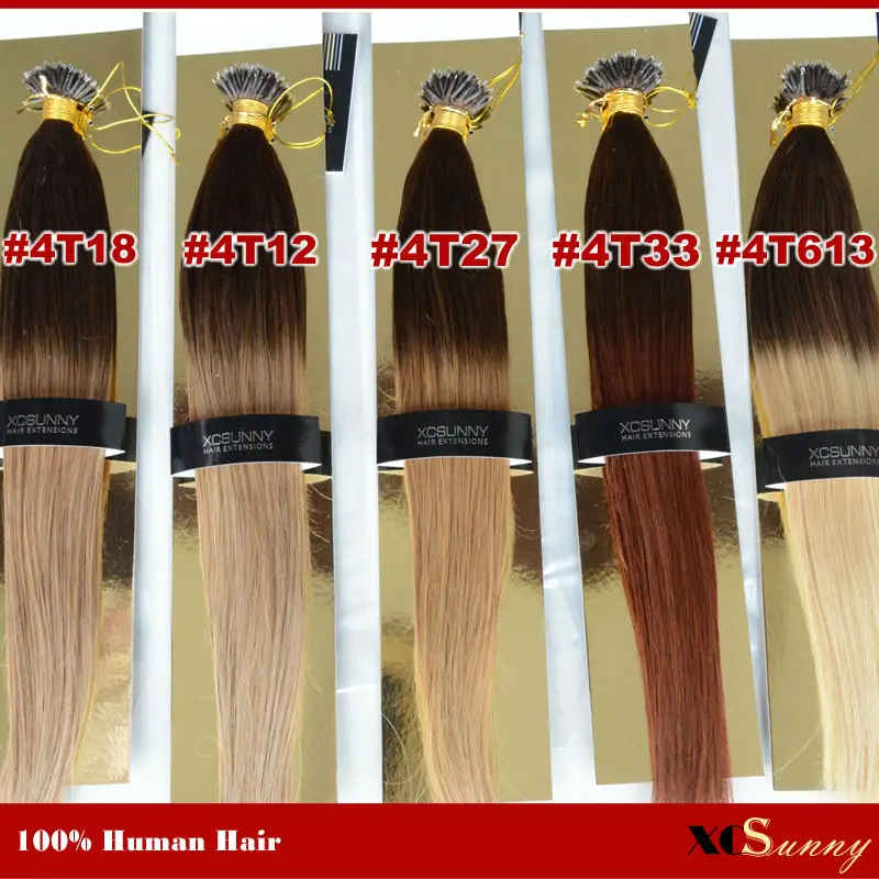 

XCSUNNY Nano Ring Remy Hair Extensions 18" 20"1g/s Ombre Nano Loop Hair Extensions 100g Nano Bead Hair Extensions +100beads