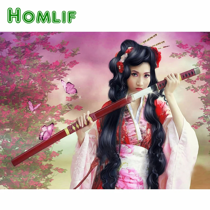 HOMLIF 100% квадратная дрель 5D DIY Алмазная Картина Новое поступление японская Женская
