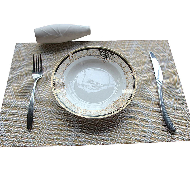 

4Pcs/lot Dinner Placemat Pvc Dining Table Mat Teslin 3D pattern Coasters Waterproof Table Decor Cloth Pad Slip-Resistant Pad