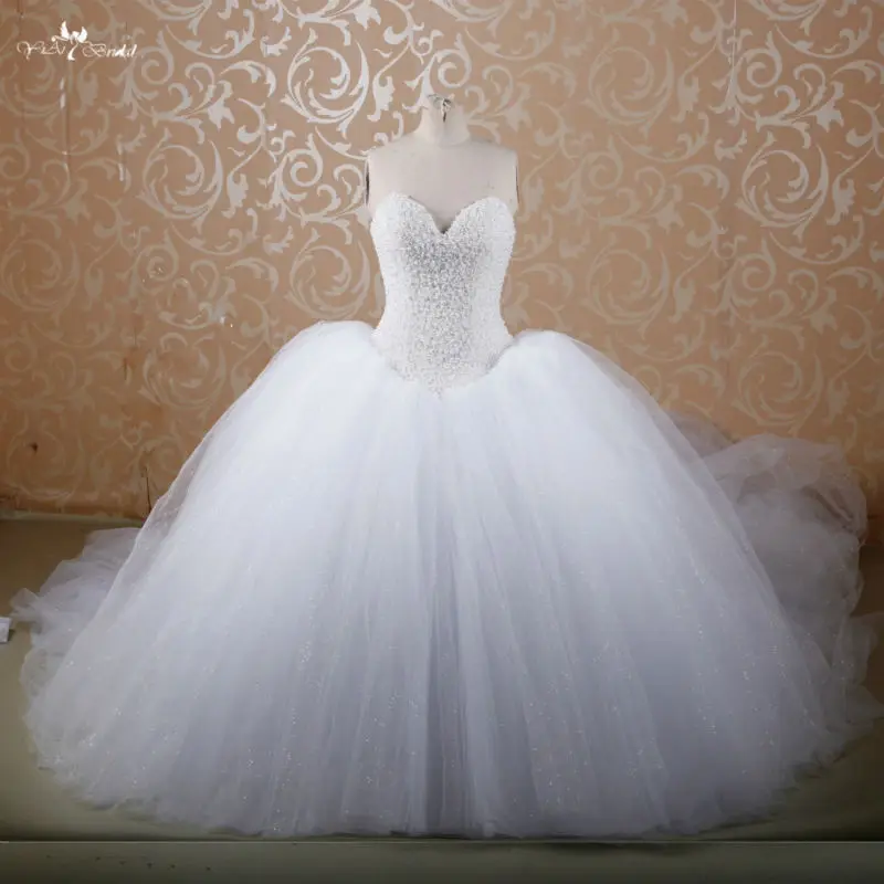 Puffy wedding dresses with diamonds Clearance