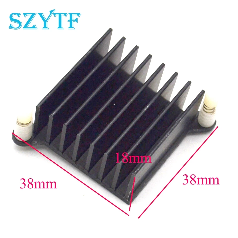 1pcs Heat sink 38*38*18MM (black) with ear quality radiator with plastic screws
