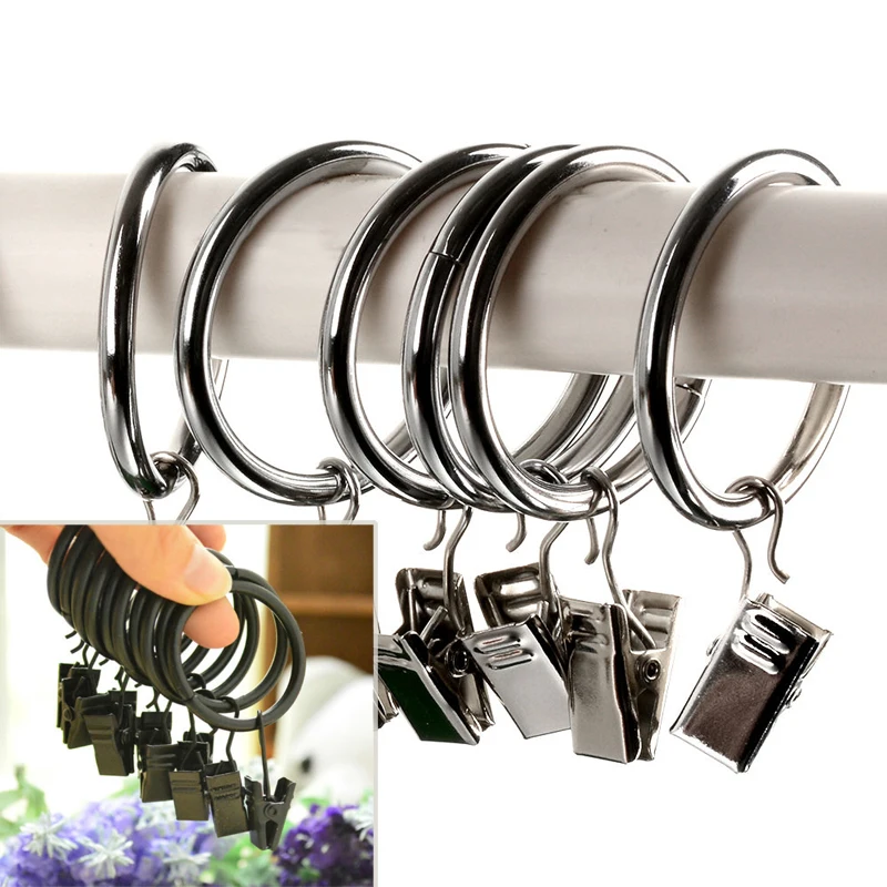 Hot Sale Useful 10pcs/set Window Curtain Clips Hook Ring wiht Clips for