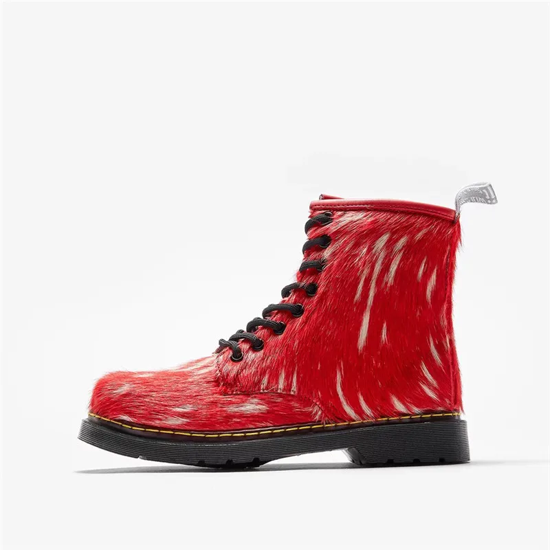 Punk Tobillo Botas De Señoras Martins Mujer Real Crin Caliente Multiple Las Caballo Cuero Invierno Igu Mujeres wEczYXOq