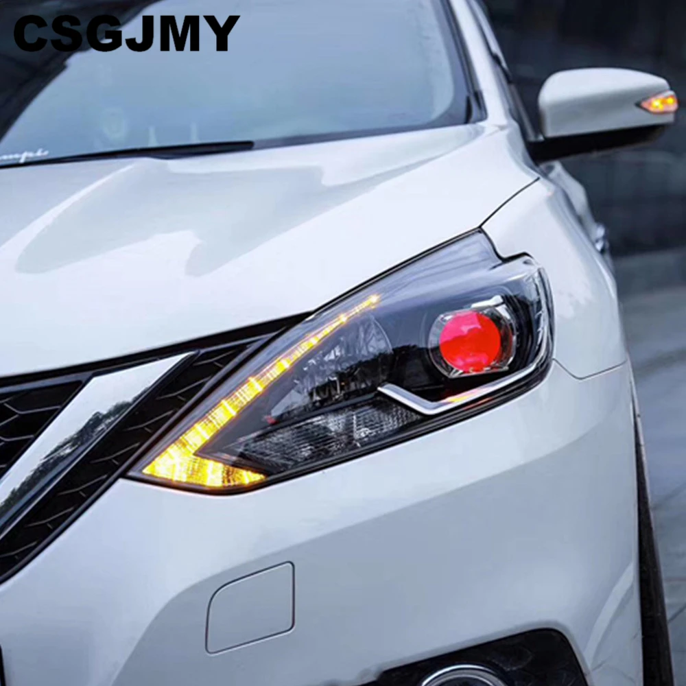 2 шт. автомобильный Стайлинг для Nissan Sylphy фары фара светодиодный фонарь DRL стекло фары H7 D2H HID Xenon bi xenon