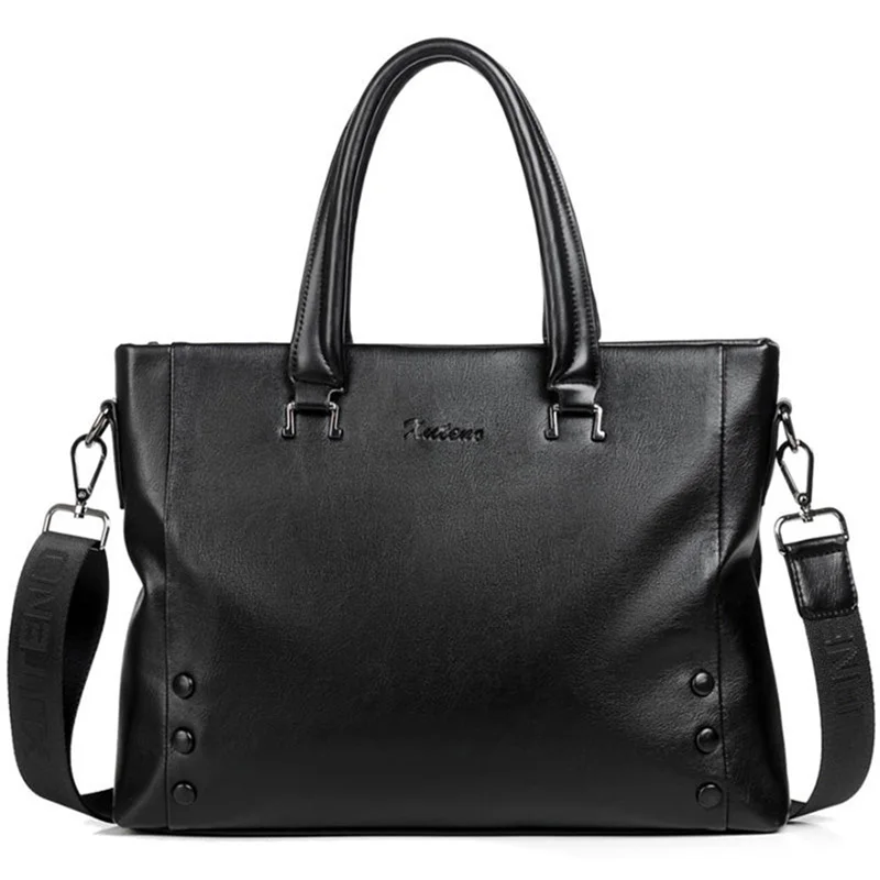 

Men's handbag shoulder bag soft PU material British fashion casual style high quality design multi-function large capacity