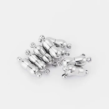 

5 Sets Fashion Silver Color Round Magnetic Clasp Connector End Caps Hole 1.5mm Necklace Bracelet Making Jewelry