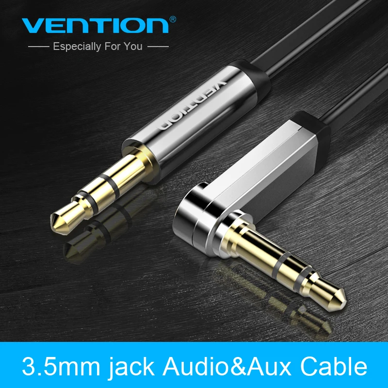 Goedkoop Ventie Flat Aux Kabel 3.5mm jack naar Male 90 Graden Haakse Audio Kabel voor iPhone Auto Stereo Hoofdtelefoon Speaker Laptop