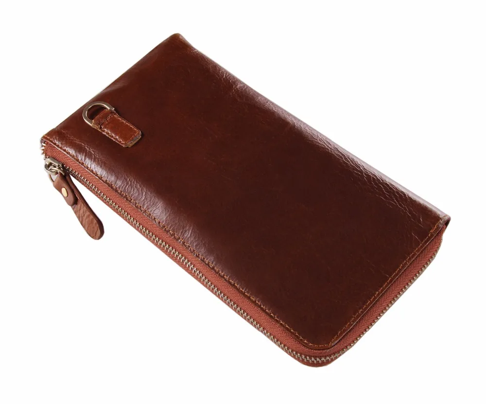 

Business Casual Clutch Bag For Men Top Quality Genuine Leather Card Wallet Ultra Thin Portable Fashion Long Purse