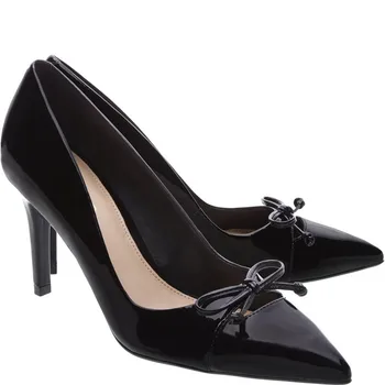 

New Women Patent Leather Bow Strappy Pumps Elegant Stiletto High Heels Pointed Toe Dress Shoes Design Party Wedding Shoes Woman