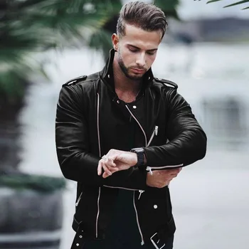 

ZOGAA Pu Leather Jacket Coat Men Patchwork Bomber Jackets Mens Clothing Zipper 5XL