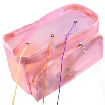 

CHUWUJU Environmental Protection Nylon Net Bag 3 Holes Yarn Case Yarn Storage Bag