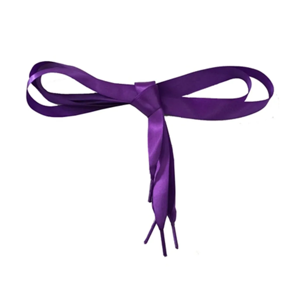 dark purple 1 пара 120 см плоская шелковая лента шнурки 2 см ширина шелковые Тканевая обувь Шнурки Кроссовки Спортивная обувь кружево Прямая - Цвет: dark purple