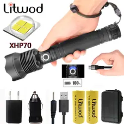 Litwod Z201282 CREE оригинальный XLamp XHP70 и XHP50 высокий мощный Тактический светодио дный светодиодный фонарик torch light 18650 26650 батарея фонари