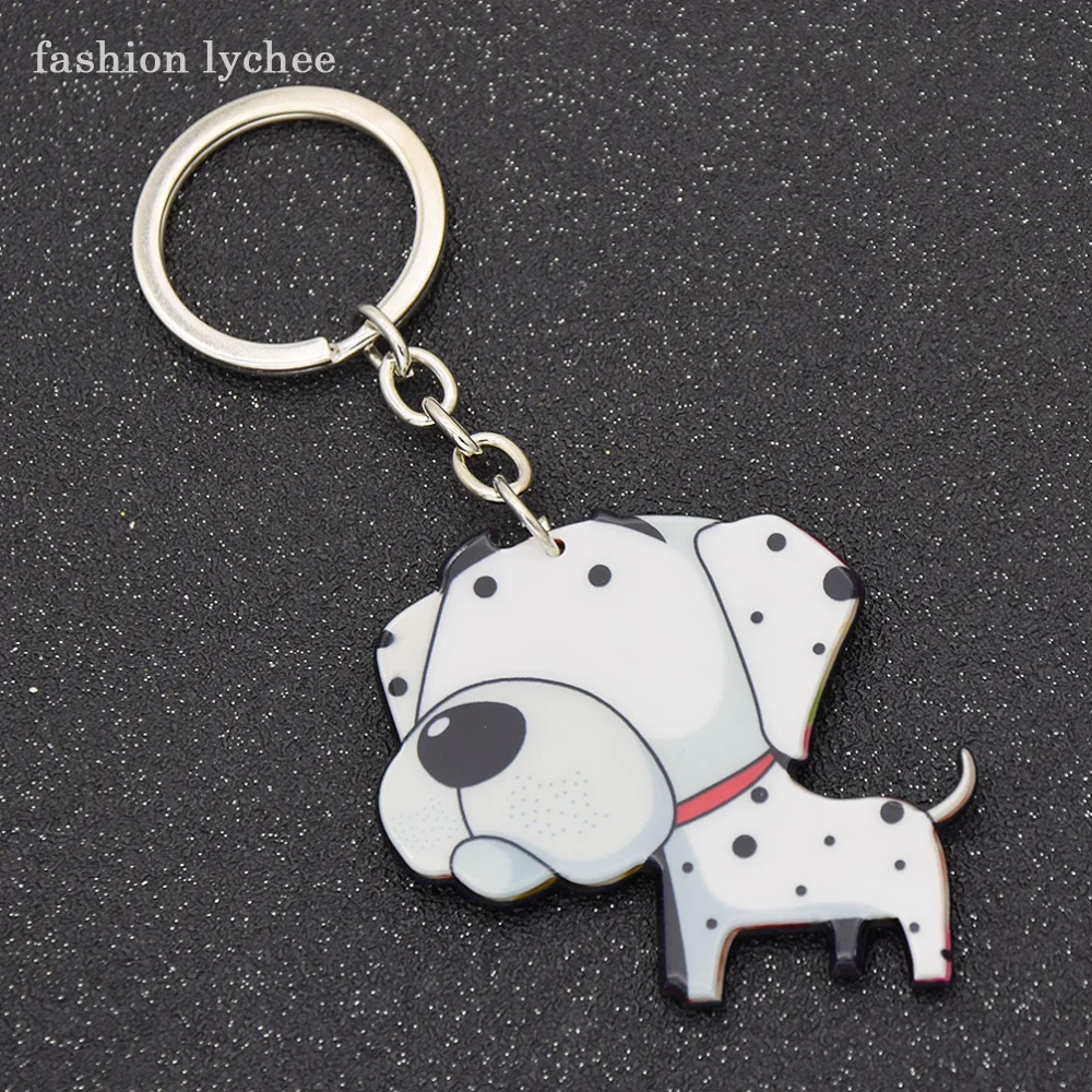 

fashion lychee Cartoon Unicorn Dalmatian Green Mermaid Animal Key Chain Key Ring For Girls School Bag Hanging Pendant