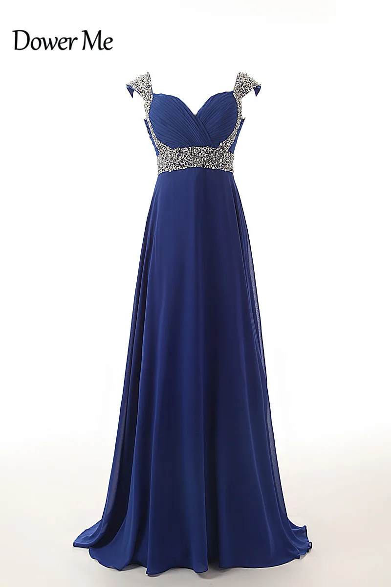 2017 New Arrival Royal Blue Pink Purple Cheap Long Prom Dress Cap