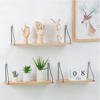 

Make Up Storage Rack Iron Wooden Decorative Wall Shelf Organization For Kitchen Living Room Kid Room DIY Wall Rack Home Decor