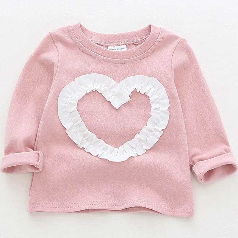

2018 Autumn Tops ForGirls Cotton Long Sleeve Loving Girls Tee Shirts Kids Clothes Children T Shirt Toddler Costume Clothing