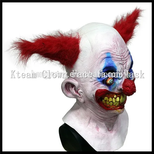 2017 Высший сорт латексная взрослая страшная клоун цирк Синго Маска Клоун для лица
