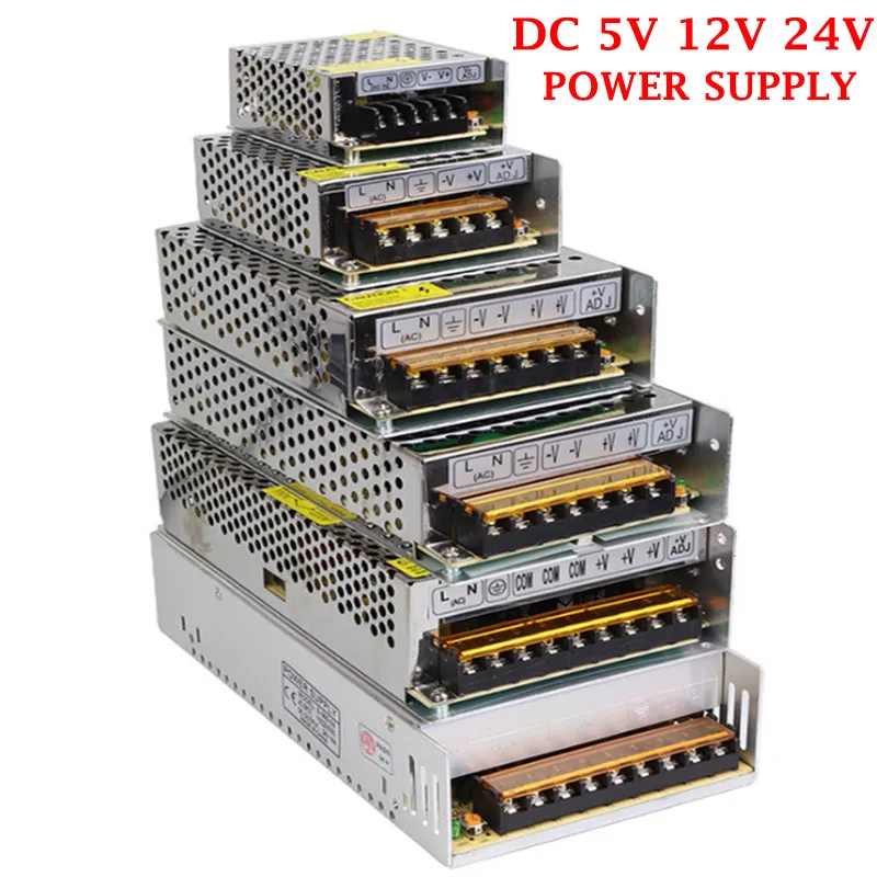 AC 110 V-220 V к DC 5 V 12 V 24 V 1A 2A 3A 5A 10A 15A 20A 30A 50A адаптер драйвера питания светодиодный светильник