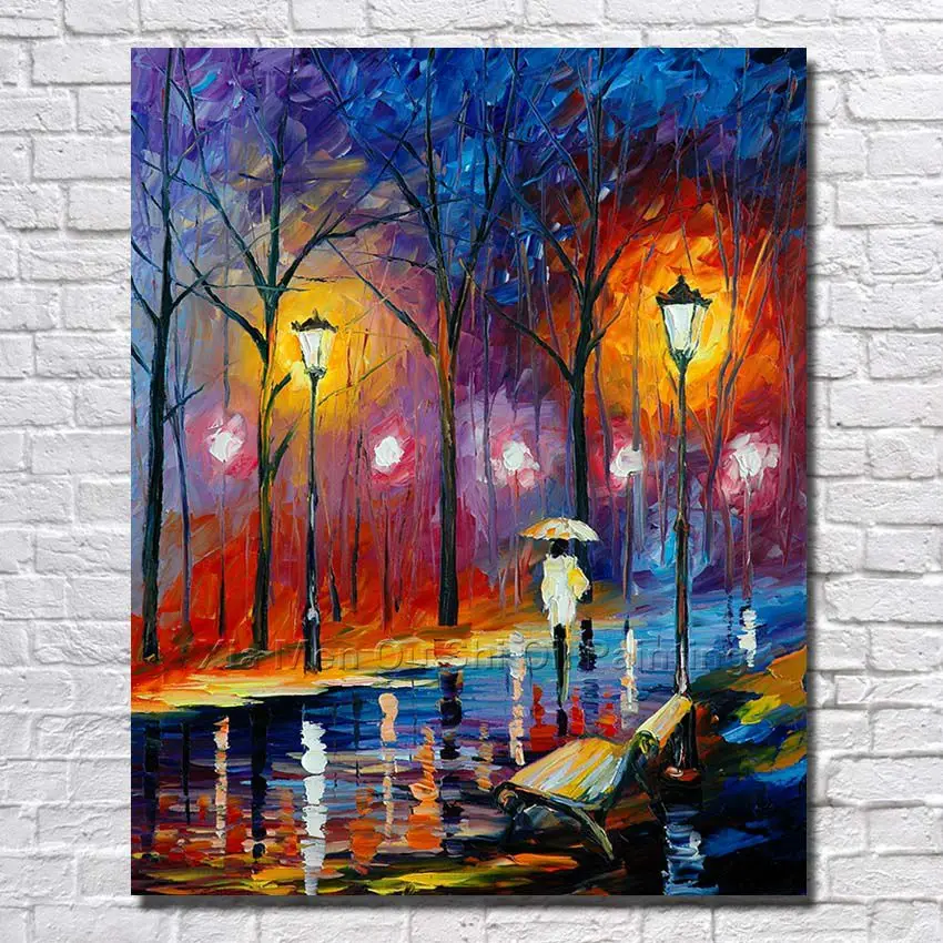 Free Shipping Wholesale Cheap BA Oil Paintings Night Street View