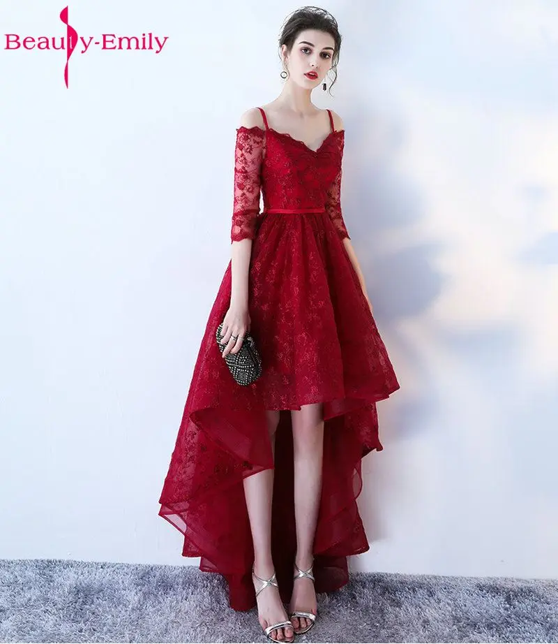 Beauty Emily бордовые вечерние платья со шнуровкой 2019 Новое пикантное романтичное