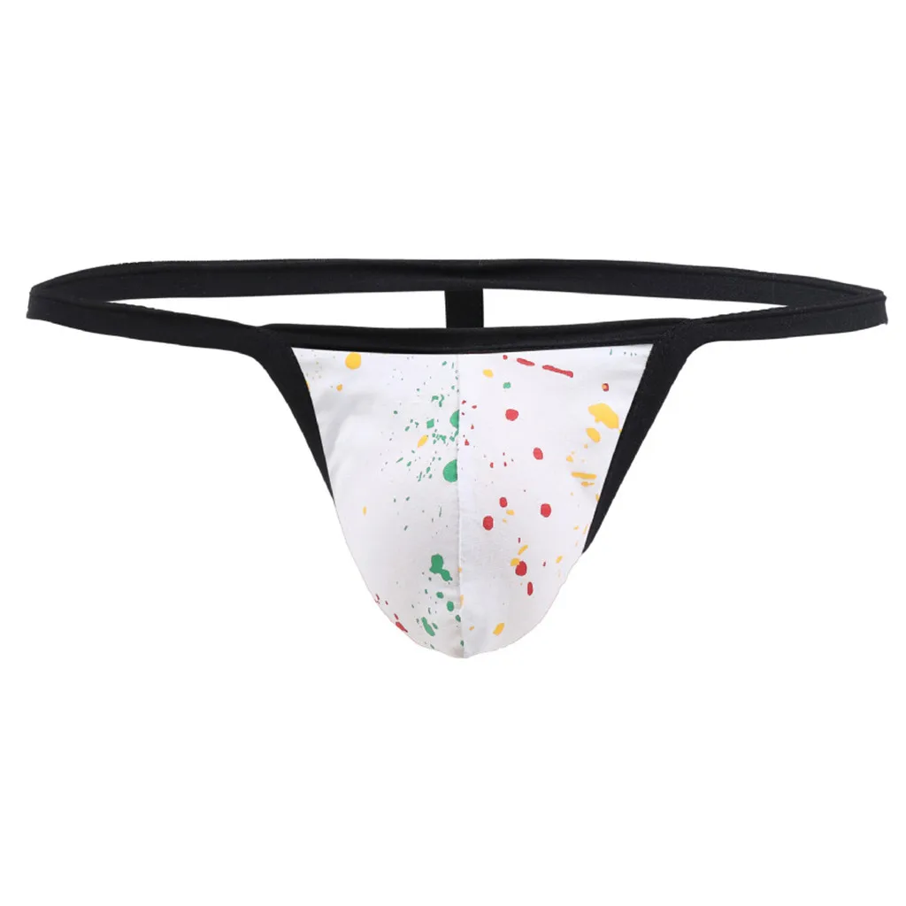 

Men underwear g-strings thongs New Fashion Men Sexy Underwear Color Dot Printing Low Waist G-string Underpants man thong panties