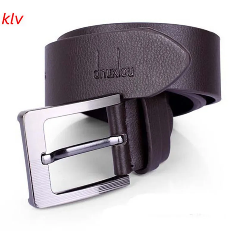 NewKLV, новинка, мужской аксессуар, кожа, один зубец, ремень, Деловой, Повседневный, металлическая пряжка, кожаный ремень, мужской, высокое качество, cinto masculino