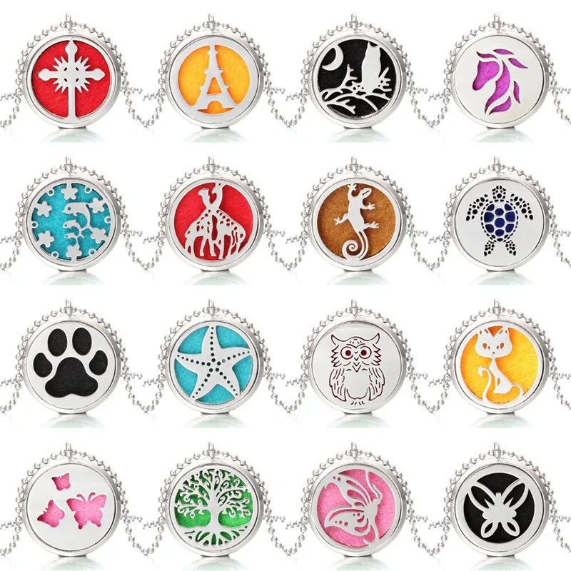 

Aromatherapy Jewelry Essential Oil Lockets Tree Cat For Women Oils Diffuser Necklace Stainless Steel Perfume Pendant Necklaces