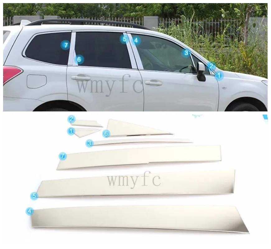

ACCESSORIES FIT FOR Subaru Forester 2013 2014 201 52016 2017 2018 WINDOW CHROME PILLAR POST COVER TRIM MOLDING GARNISH ACCENT