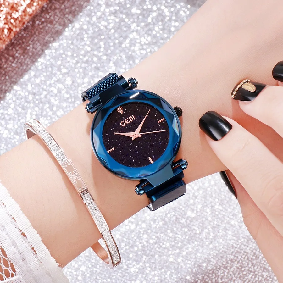 

Starry sky women watches GEDI luxury Tik Tok fashion lady watch online hot high quality simple girls watch waterproof clock