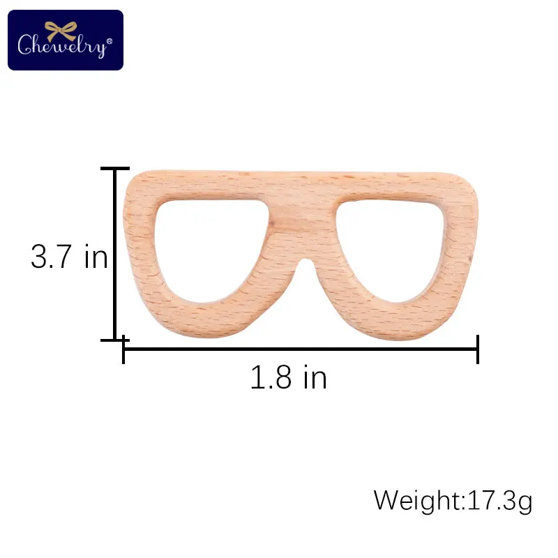 glasses 1 шт. деревянный Прорезыватель для зубов, игрушки для прорезывания зубов, животные, свинья, грызун, фламинго, бук, браслет, соска-подвеска, Товары для детей, аксессуары - Цвет: glasses