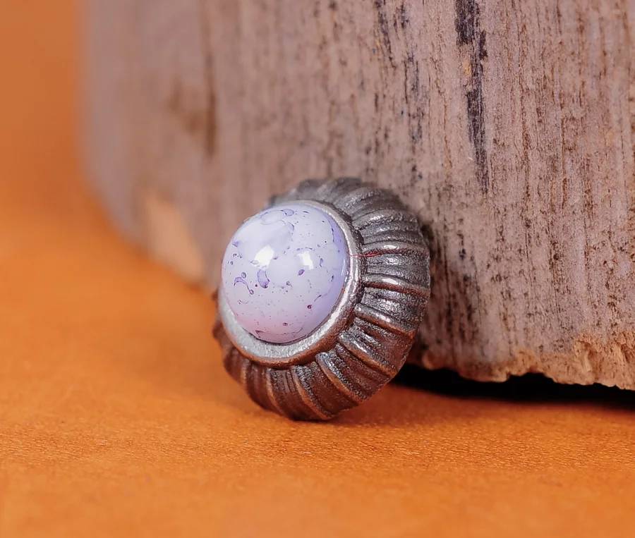 20PC White Turquoise Flower Studs Rivets Conchos for Leathercraft Bag Shoes Belt