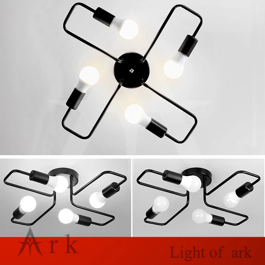 

modern Multiple Rod Wrought Iron Ceiling Light Retro Industrial Loft Nordic Dome Lamp for Home Decor Dinning Cafe Bar