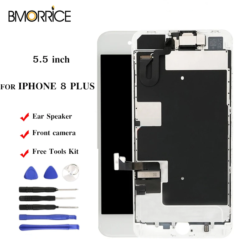 

For iPhone 8 Plus LCD Display Touch Screen Digitizer +Front Camera+Ear speaker Full Assembly Replacement Parts with Tools AAA+