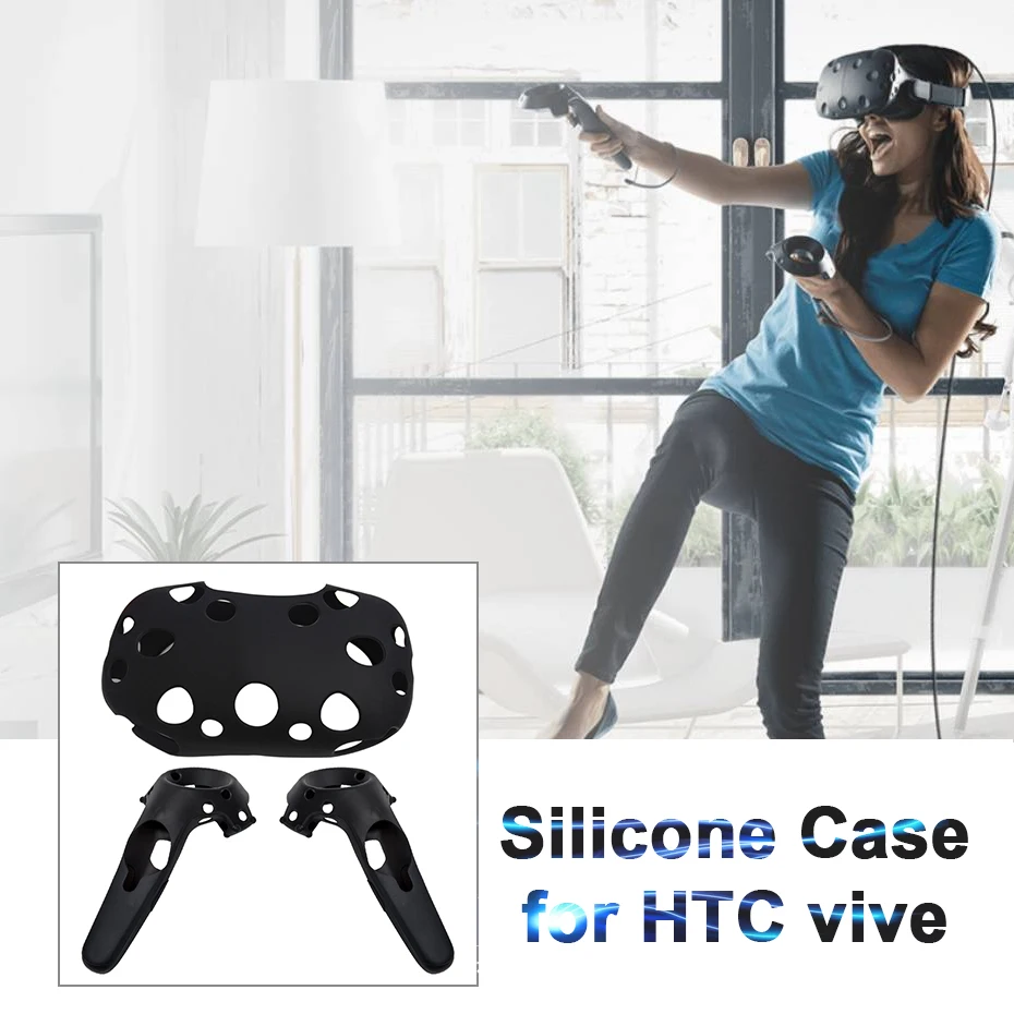 Для Htc Vive Vr виртуальной реальности Гарнитура Soft-Touch Силиконовая резина Чехол Vr очки шлем контроллер ручка чехол