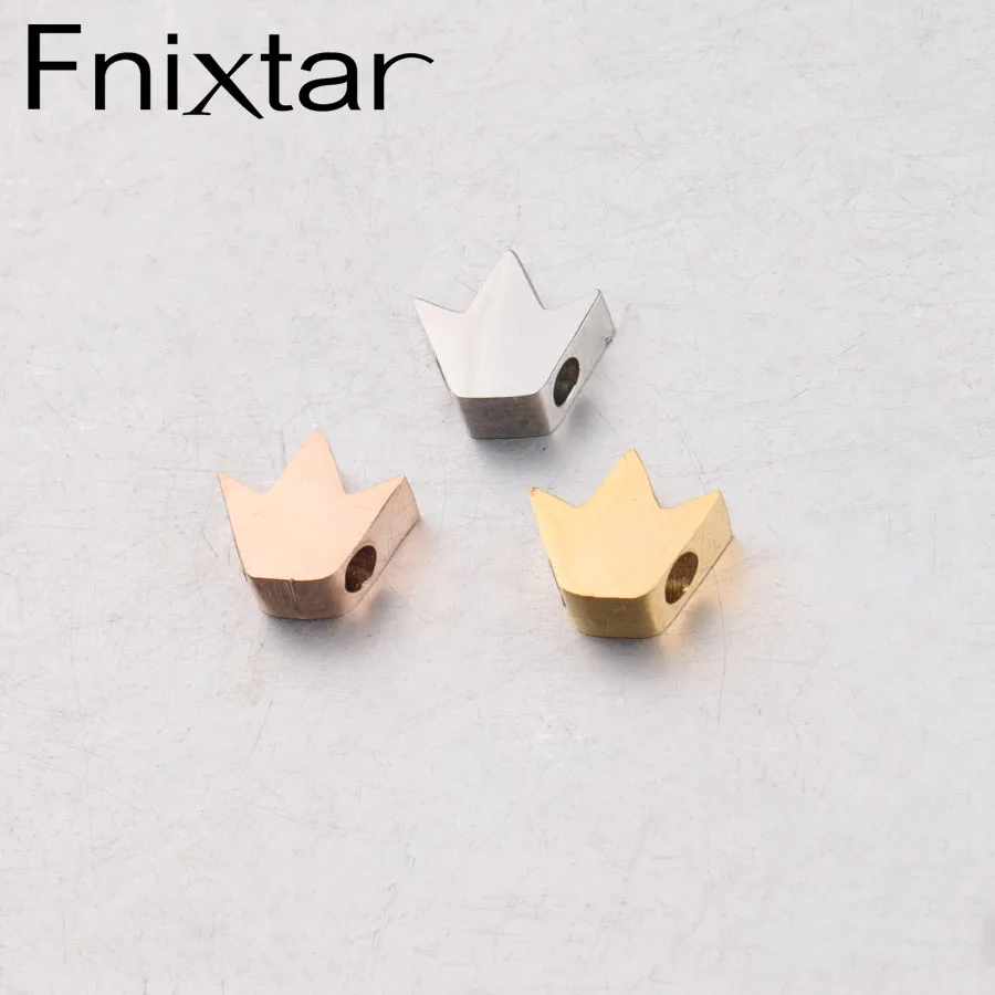 Fnixtar маленькая корона бусина 1 8 мм отверстие бусины зеркальная полированная