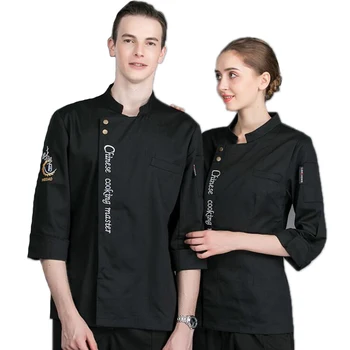 

Autumn&Winter Long-Sleeved Anti-dirty Uniform Chef's Jacket Hotel Restaurant Waiter Kitchen Men Work Clothes Top Coat Overalls