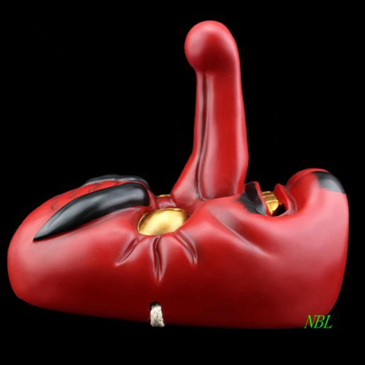 В виде Красной Тэнгу длинный нос маска Хэллоуин японская, Tokyo Ghoul Буддизм Noh собака ужасные драма самурая вечерние реквизит смолы маски
