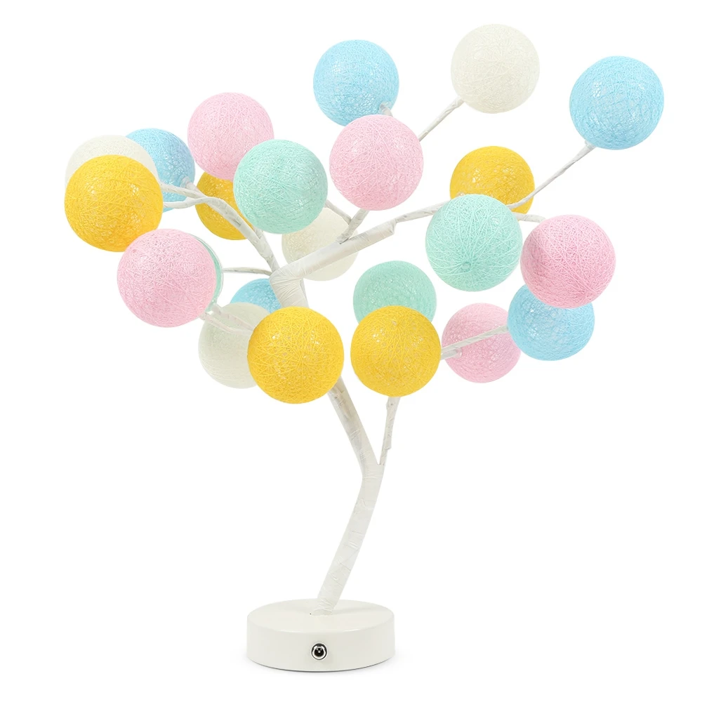 

LED Cotton Ball Bonsai Tree Desk Light Night lamp for Home Coffee Wedding House Decoration