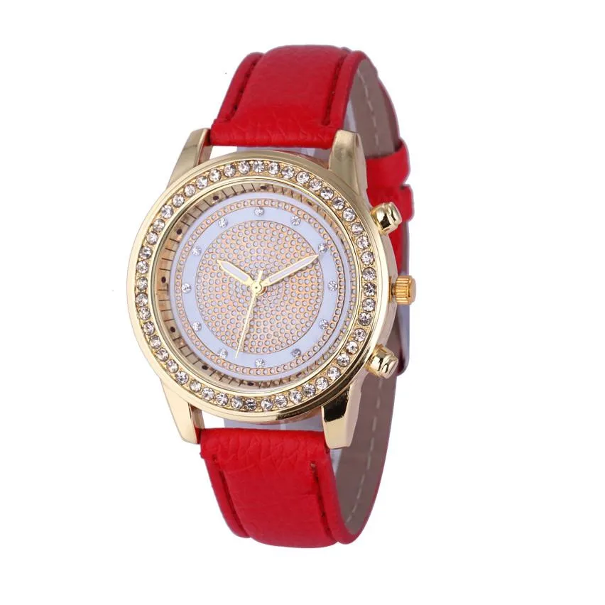 

Timezone#30 Fashion Geneva Womens Watch Leather Analog Stainless Steel Quartz Wrist Watch