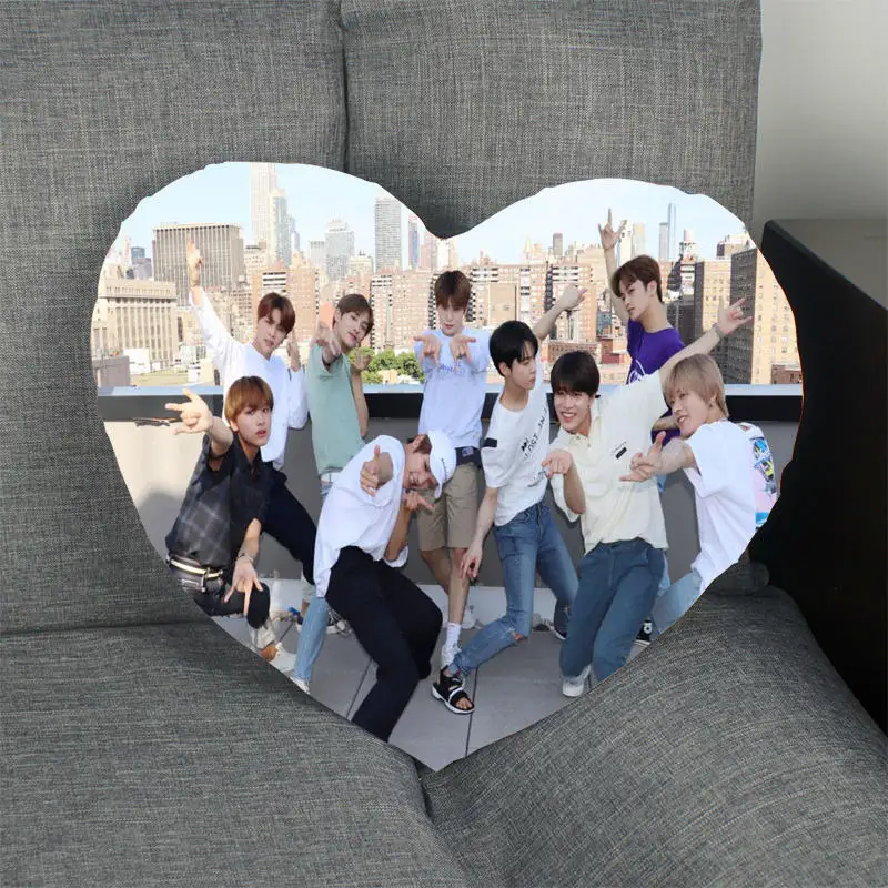 New Kpop Pillow Case NCT Heart Shape Satin Fabric Pillow Cover For Home Bedroom Wedding Decorate Pillow Cases