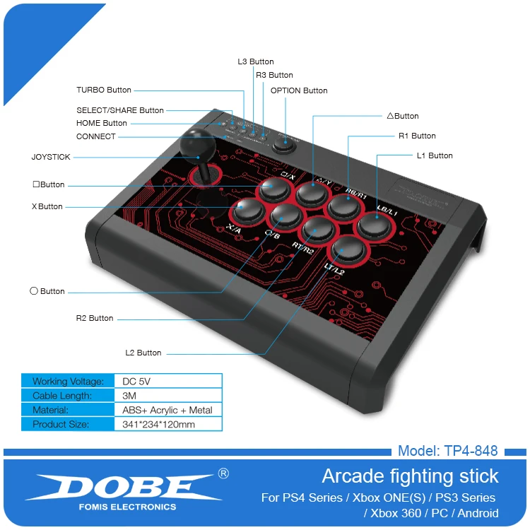 Новый аркадный боевой Стик для PS4 PS3 XBOX ONE Android DOBE TP4 848|Запасные части| |