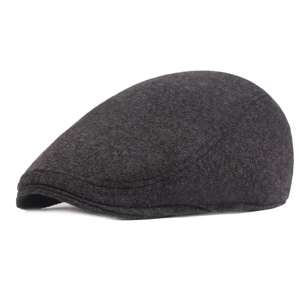 Kagenmo Father Autumn And Winter Beret Thick Wool Soild Color Hat 55 ...