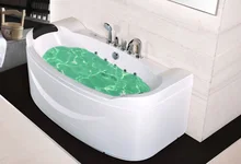 Fibra de vidro acrílico banheira de hidromassagem três-lado aventais banheira de hidromassagem bocais spary jatos spa rs6169d