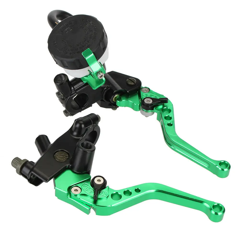

Universal CNC 7/8" 22mm 125-400cc Green Adjustable Motorcycle Brake Clutch Levers Master Cylinder Reservoir Set For Kawasaki D10