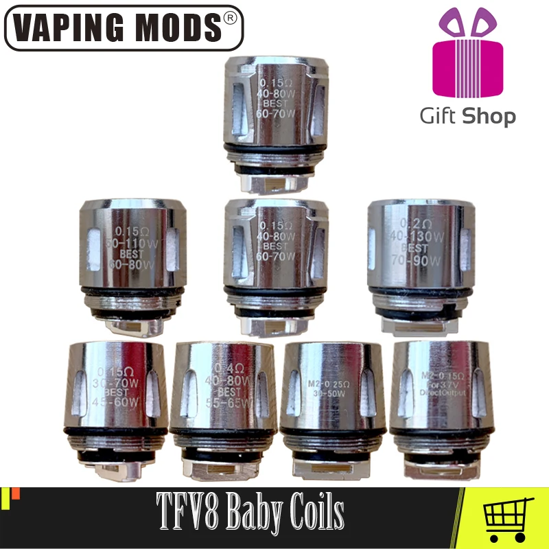 

Vaping Mods TFV8 Baby Coils T8 M2 Q2 T6 X4 Mesh Replacement Vape Coil Fit Baby Big Baby Atomizer