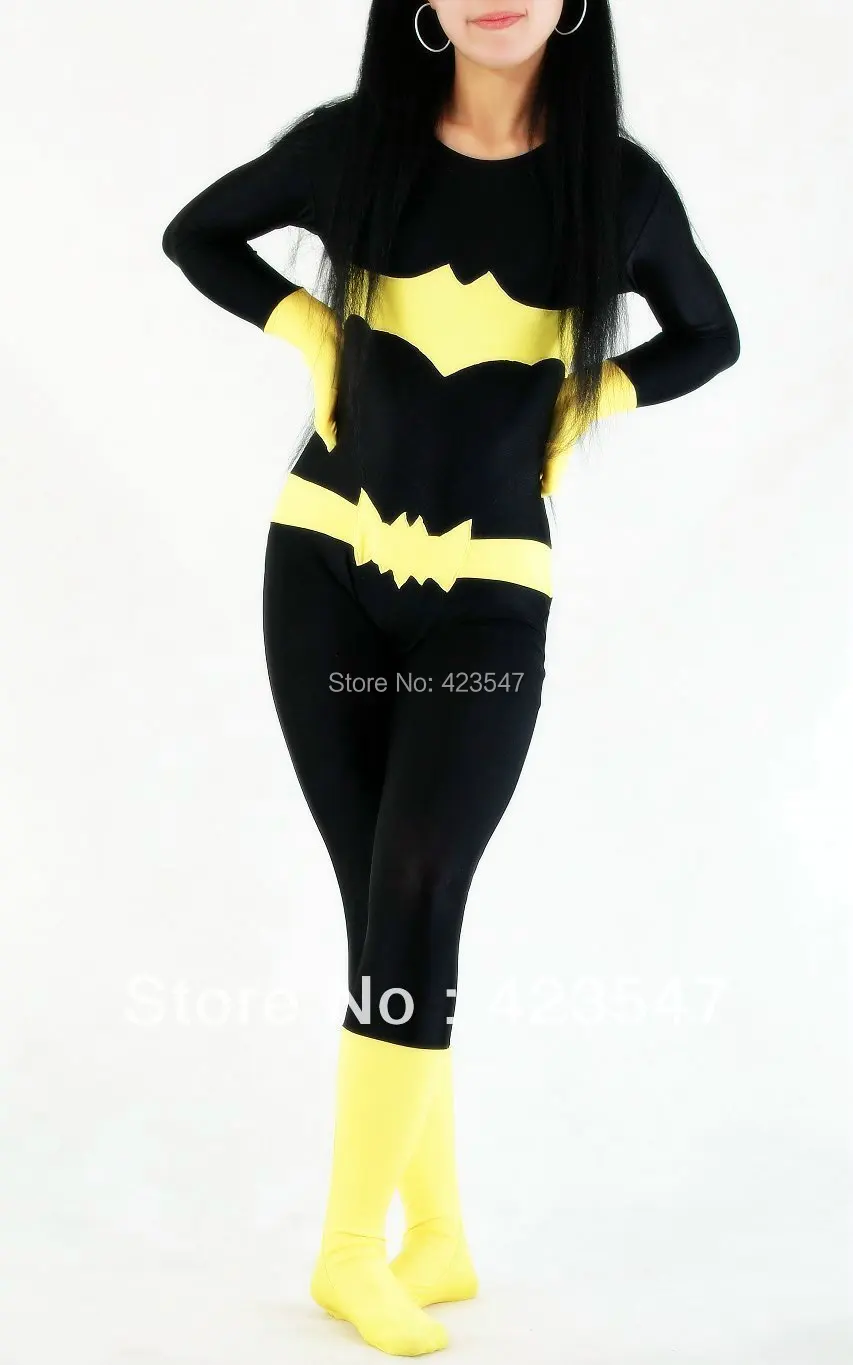 DC Comics Black & Yellow Batman Spandex Superhero Costume Halloween Party Costumes