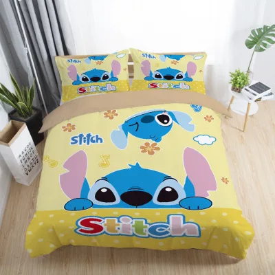 Disney Lilo& Stitch Bedding Set Children Duvet Covers Pillowcases Cartoon bed set Comforter Bedding Sets bedclothes bed linen - Цвет: Stitch-2