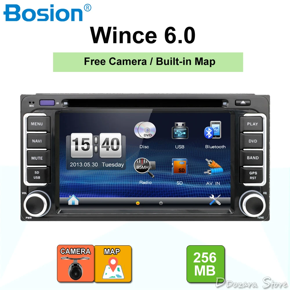 

6.2" 200*100 car dvd radio stereo video player gps for Toyota Hilux VIOS Camry Corolla Prado RAV4 Prado 2004 2005 2006 2007 2008